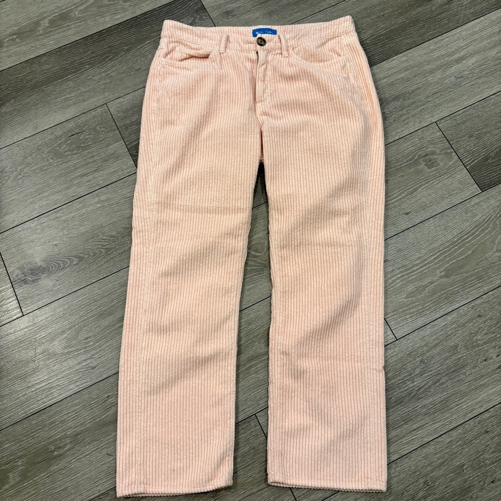 M.i.h. Jeans Pink Daily Drop Corduroy Crop Straight Leg Pant Size 31 - Picture 3 of 11